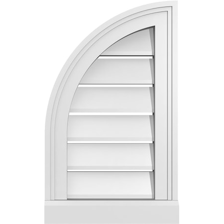 Ekena Millwork Quarter Round Top Left Surface Mount PVC Gable Vent w/ 2"W x 2"P Brickmould Sill Frame, 12"W x 20"H GVPQL12X2003SF